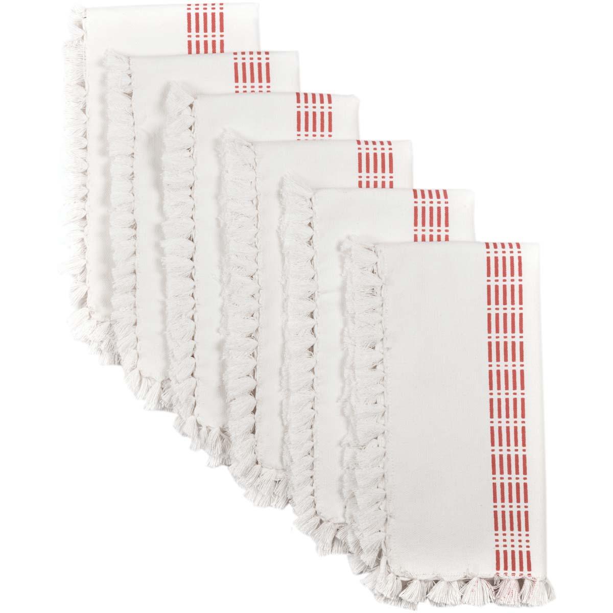 Madeline Red Napkin Set of 6 18x18 VHC Brands