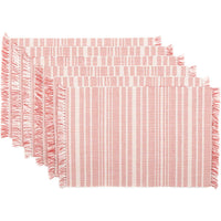 Thumbnail for Madeline Red Ribbed Placemat Set of 6 VHC Brands - The Fox Decor