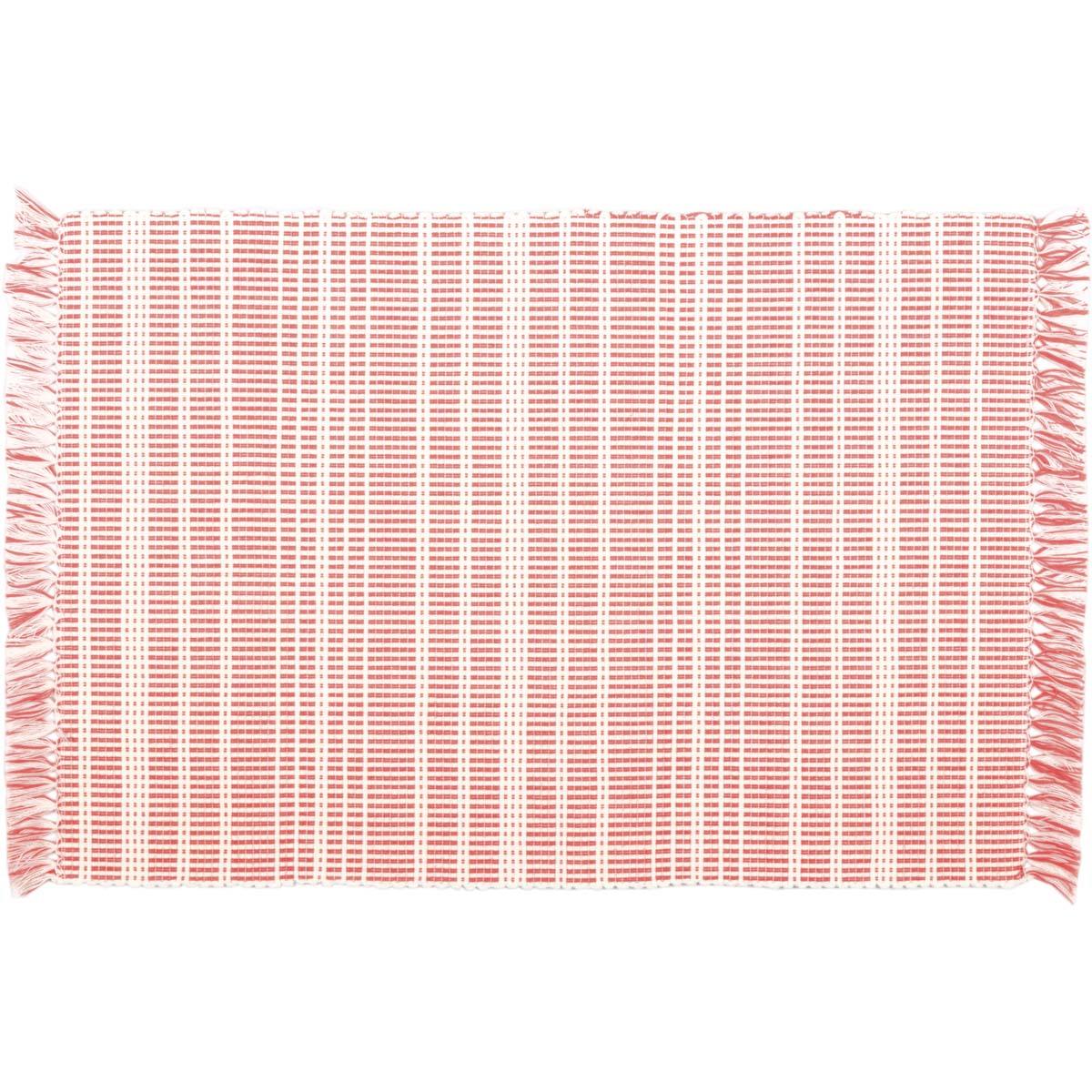Madeline Red Ribbed Placemat Set of 6 VHC Brands - The Fox Decor