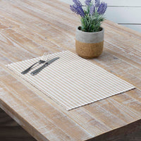 Thumbnail for Tara Taupe Ribbed Placemat Set of 6 12x18 VHC Brands