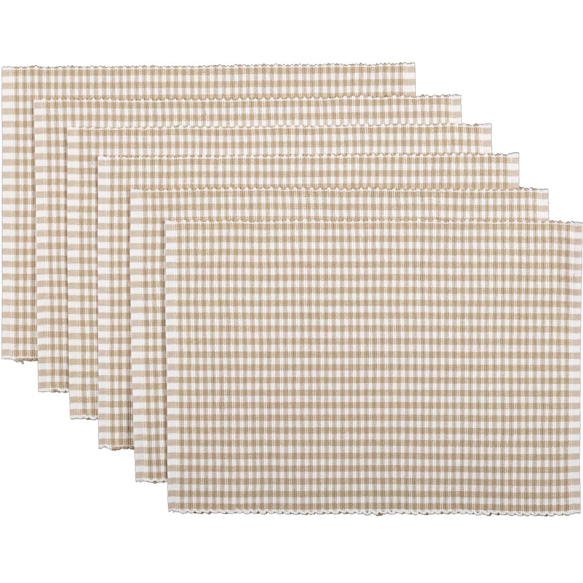 Tara Taupe Ribbed Placemat Set of 6 12x18 VHC Brands