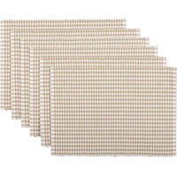 Thumbnail for Tara Taupe Ribbed Placemat Set of 6 12x18 VHC Brands