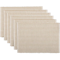 Thumbnail for Tara Taupe Ribbed Placemat Set of 6 12x18 VHC Brands