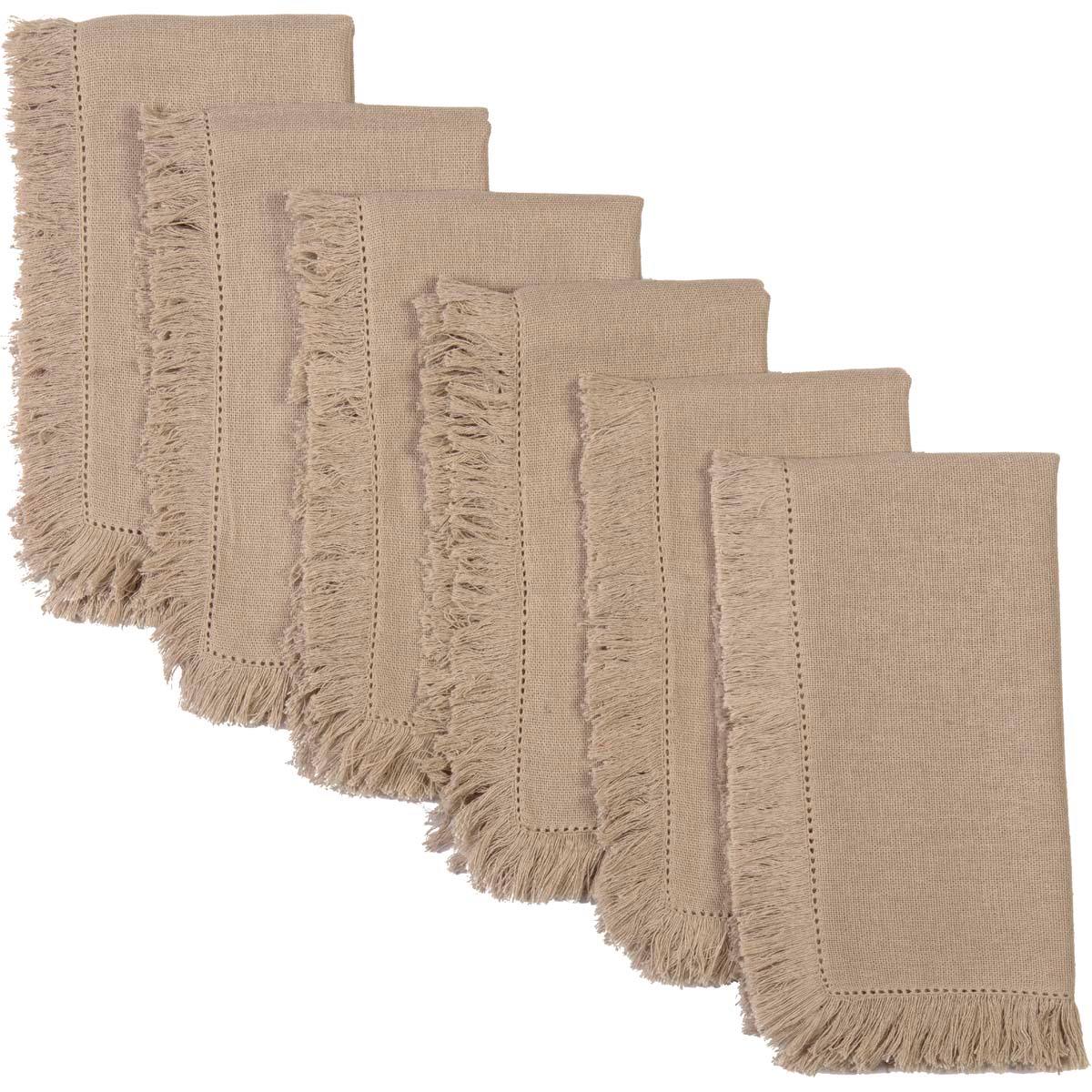Haven Taupe Napkin Set of 6 VHC Brands - The Fox Decor