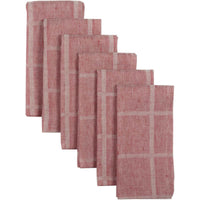 Julie Red Plaid Napkin Set of 6 18x18 VHC Brands - The Fox Decor