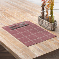Thumbnail for Julie Red Plaid Placemat Set of 6 12x18 VHC Brands