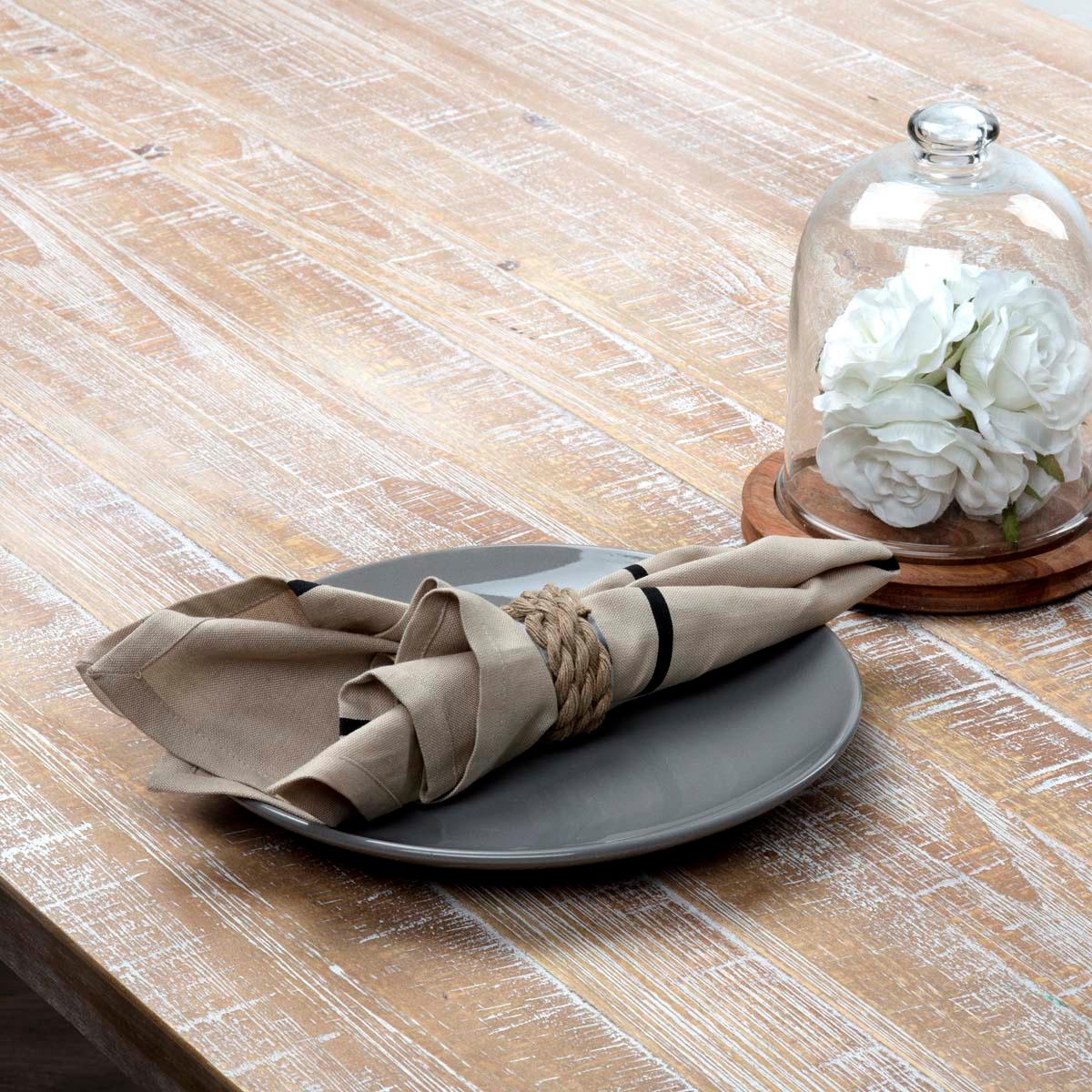 Lauren Black Napkin Set of 6 18x18 VHC Brands - The Fox Decor