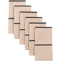 Lauren Black Napkin Set of 6 18x18 VHC Brands - The Fox Decor