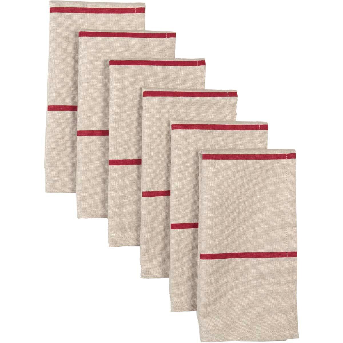 Lauren Rouge Napkin Set of 6 18x18 VHC Brands