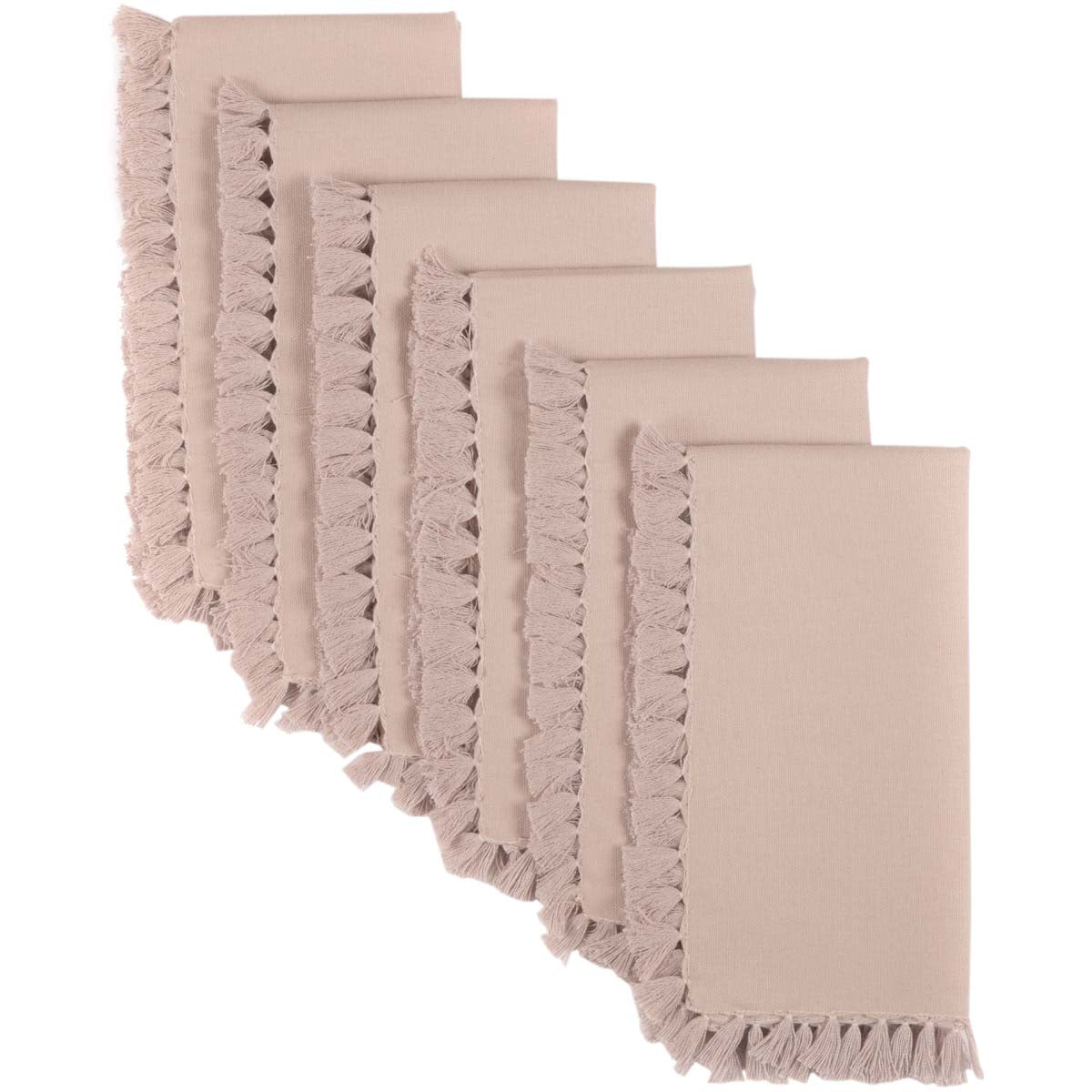 Cassidy Taupe Napkin Set of 6 18x18 VHC Brands