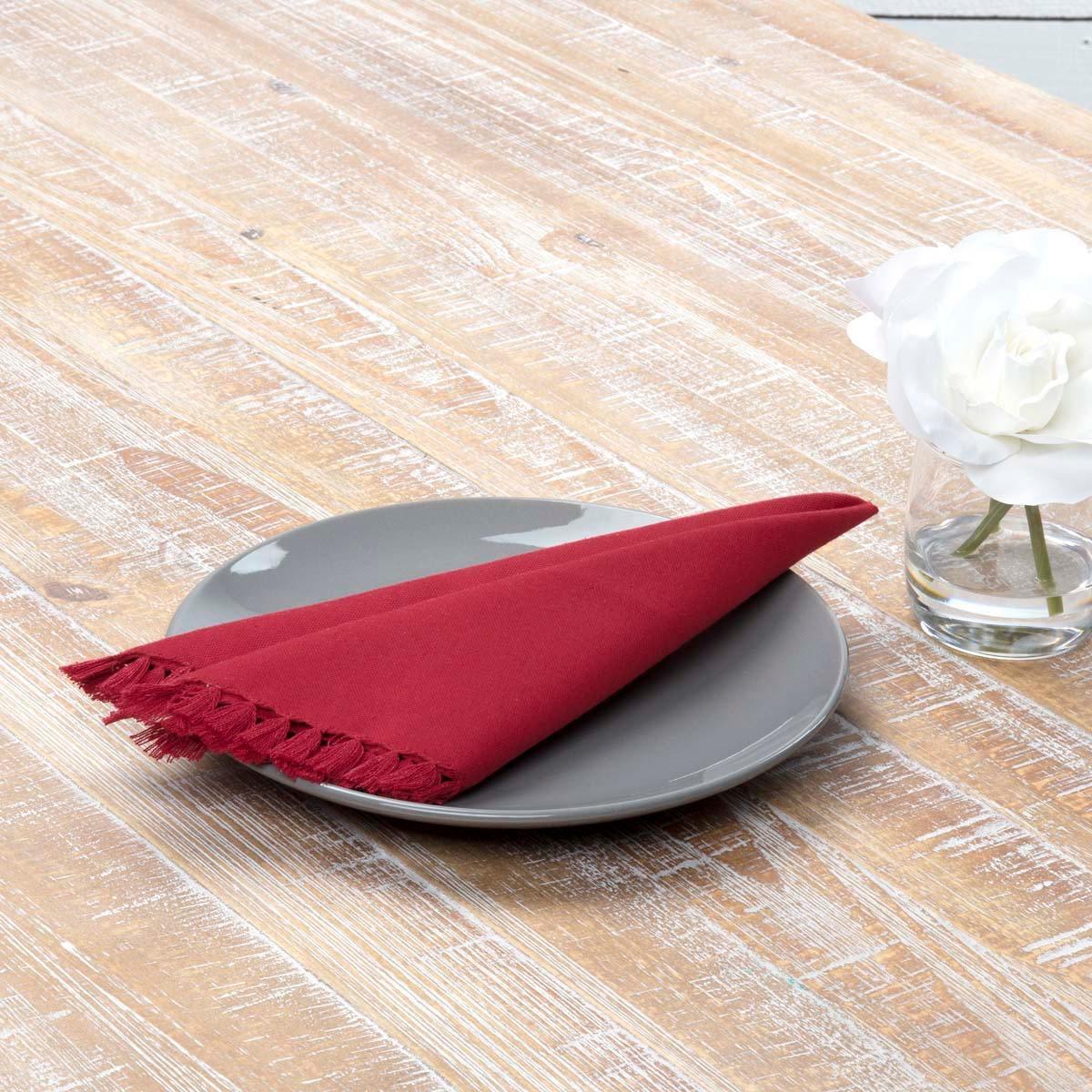 Cassidy Red Napkin Set of 6 VHC Brands - The Fox Decor