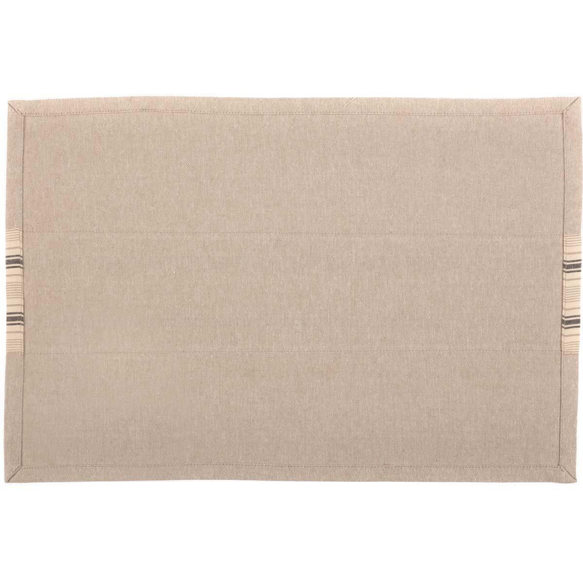 Sawyer Mill Charcoal Stripe Placemat Set of 6 VHC Brands - The Fox Decor
