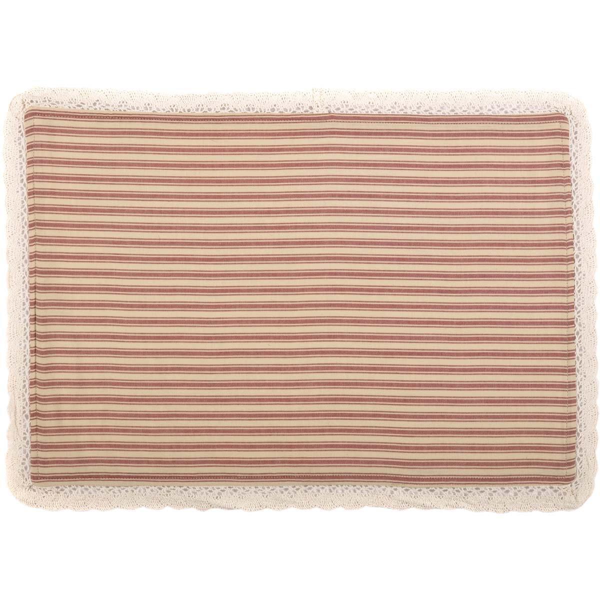 Kendra Stripe Red Placemat Set of 6 VHC Brands - The Fox Decor