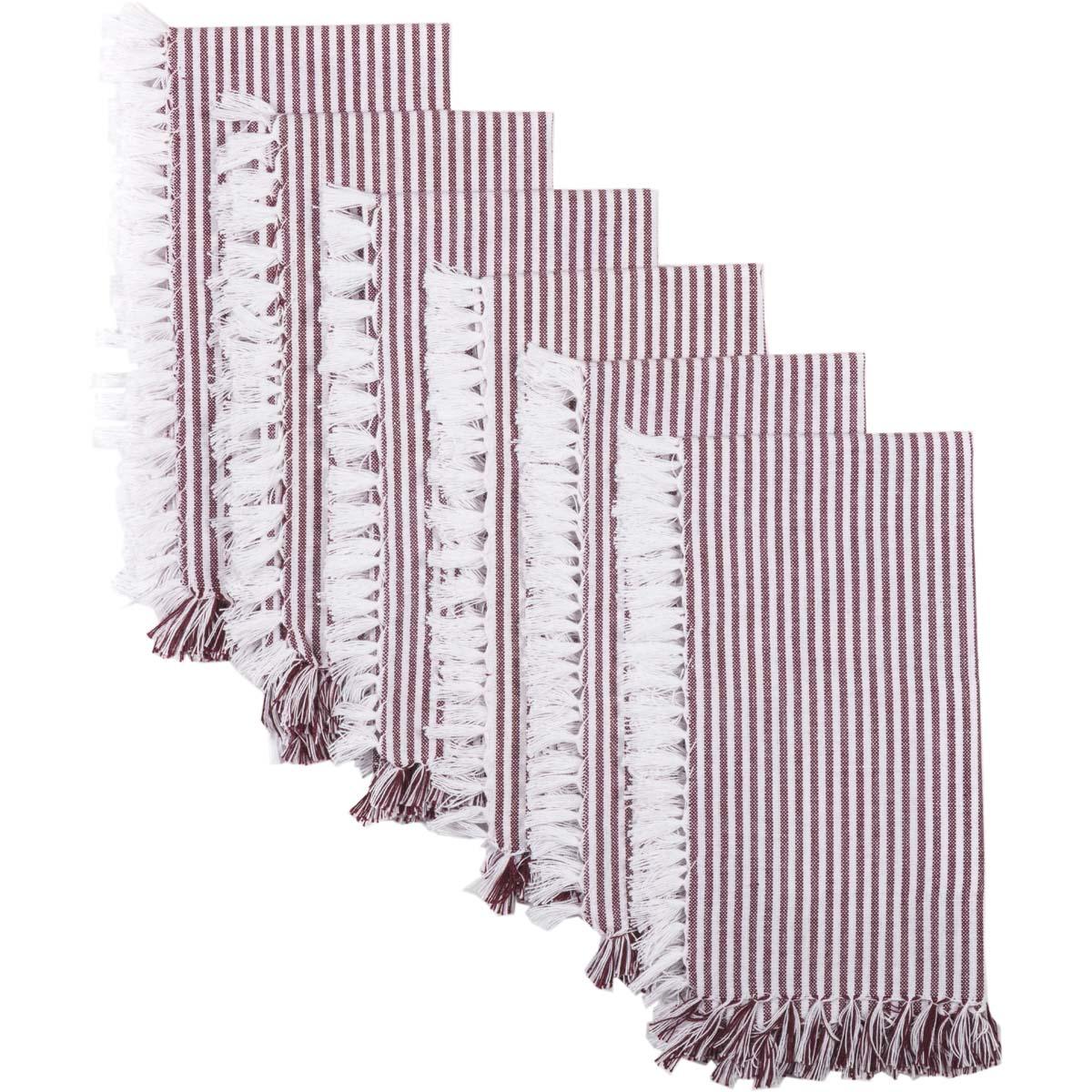 Ashton Burgundy Napkin Set of 6 18x18 VHC Brands