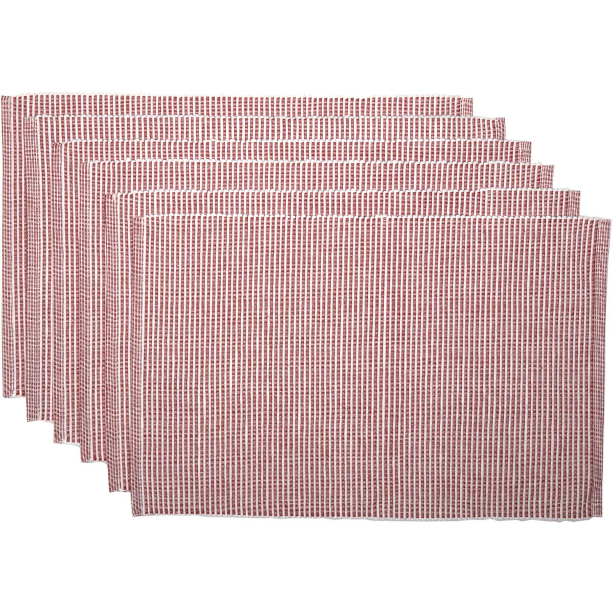 Ashton Rust Ribbed Placemat Set of 6 12x18 VHC Brands