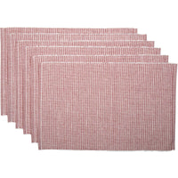 Thumbnail for Ashton Rust Ribbed Placemat Set of 6 12x18 VHC Brands
