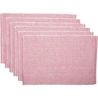 Thumbnail for Ashton Red Ribbed Placemat Set of 6 VHC Brands - The Fox Decor