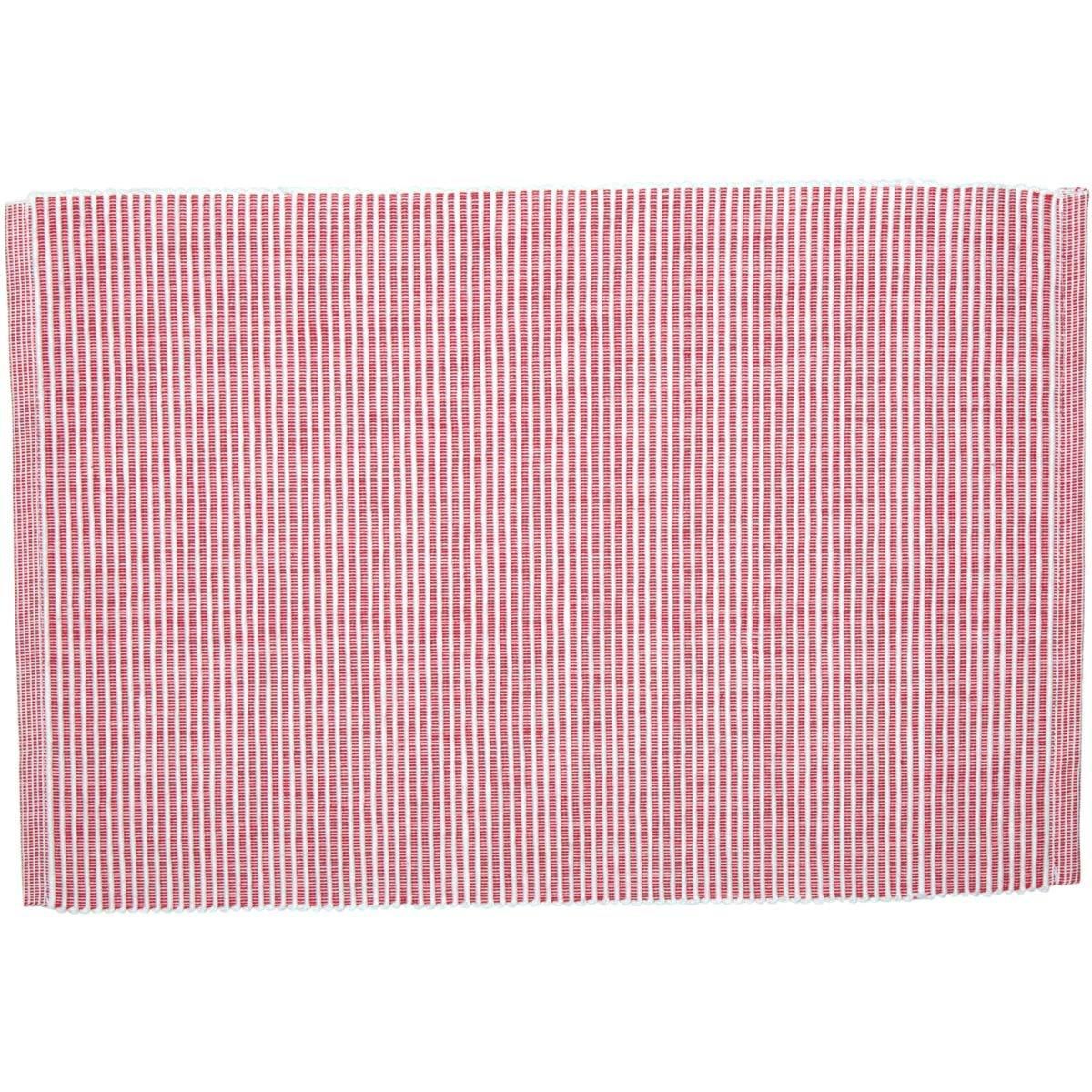 Ashton Red Ribbed Placemat Set of 6 VHC Brands - The Fox Decor