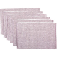 Thumbnail for Ashton Burgundy Ribbed Placemat Set of 6 12x18 VHC Brands