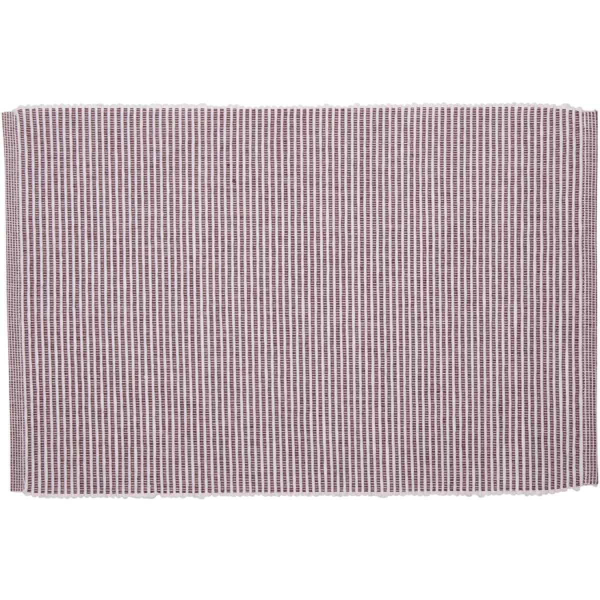 Ashton Burgundy Ribbed Placemat Set of 6 12x18 VHC Brands