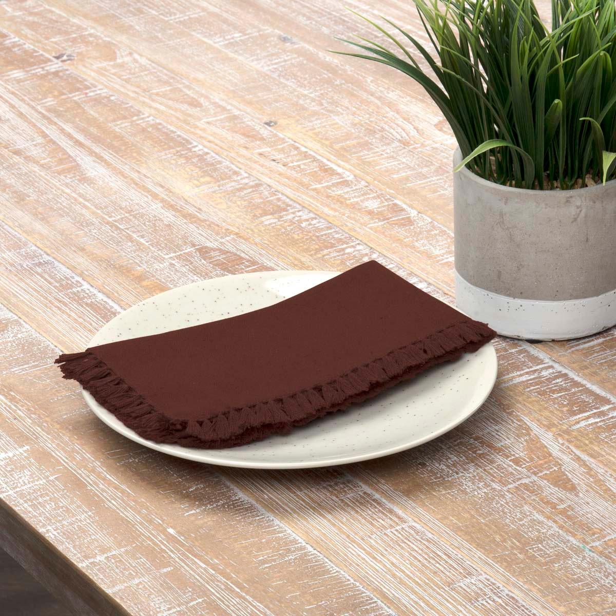 Cassidy Burgundy Napkin Set of 6 18x18 VHC Brands