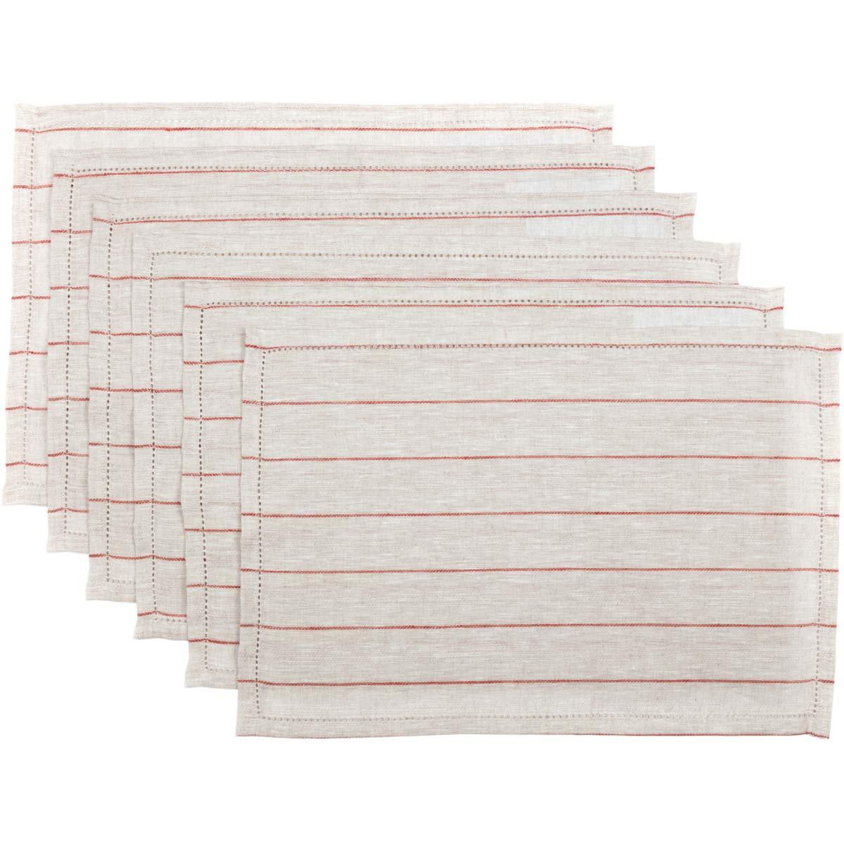 Charley Rust Placemat Set of 6 12x18 VHC Brands - The Fox Decor
