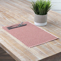 Thumbnail for Tara Rust Ribbed Placemat Set of 6 12x18 VHC Brand
