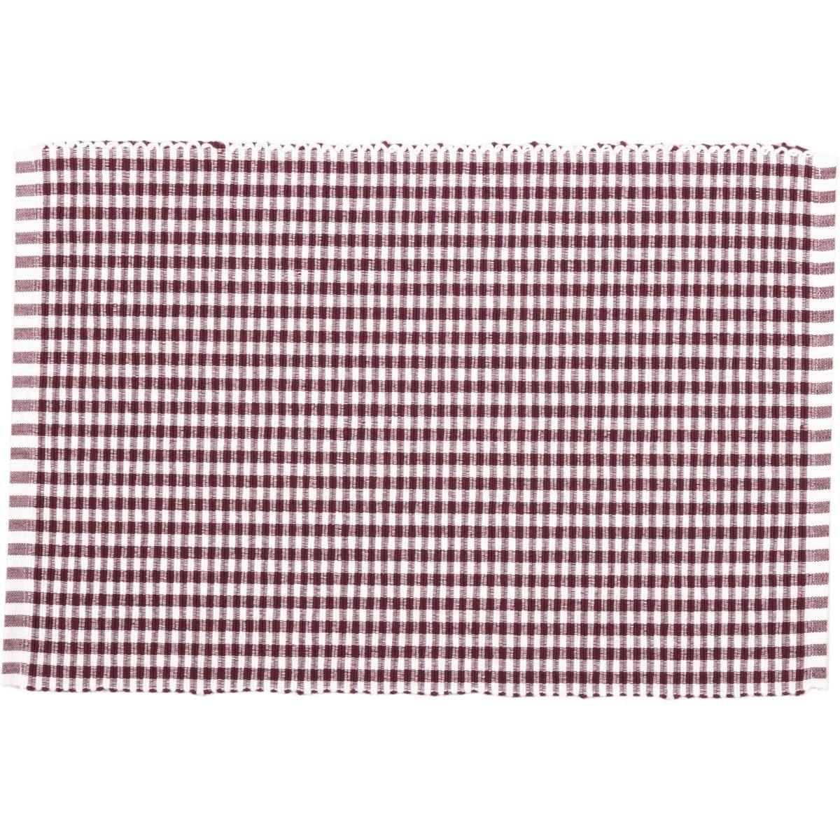 Tara Burgundy Ribbed Placemat Set of 6 VHC Brands - The Fox Decor