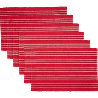 Thumbnail for Holly Red Ribbed Placemat Set of 6 VHC Brands - The Fox Decor