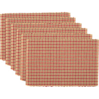 Thumbnail for Jonathan Plaid Ribbed Placemat Set of 6 VHC Brands - The Fox Decor