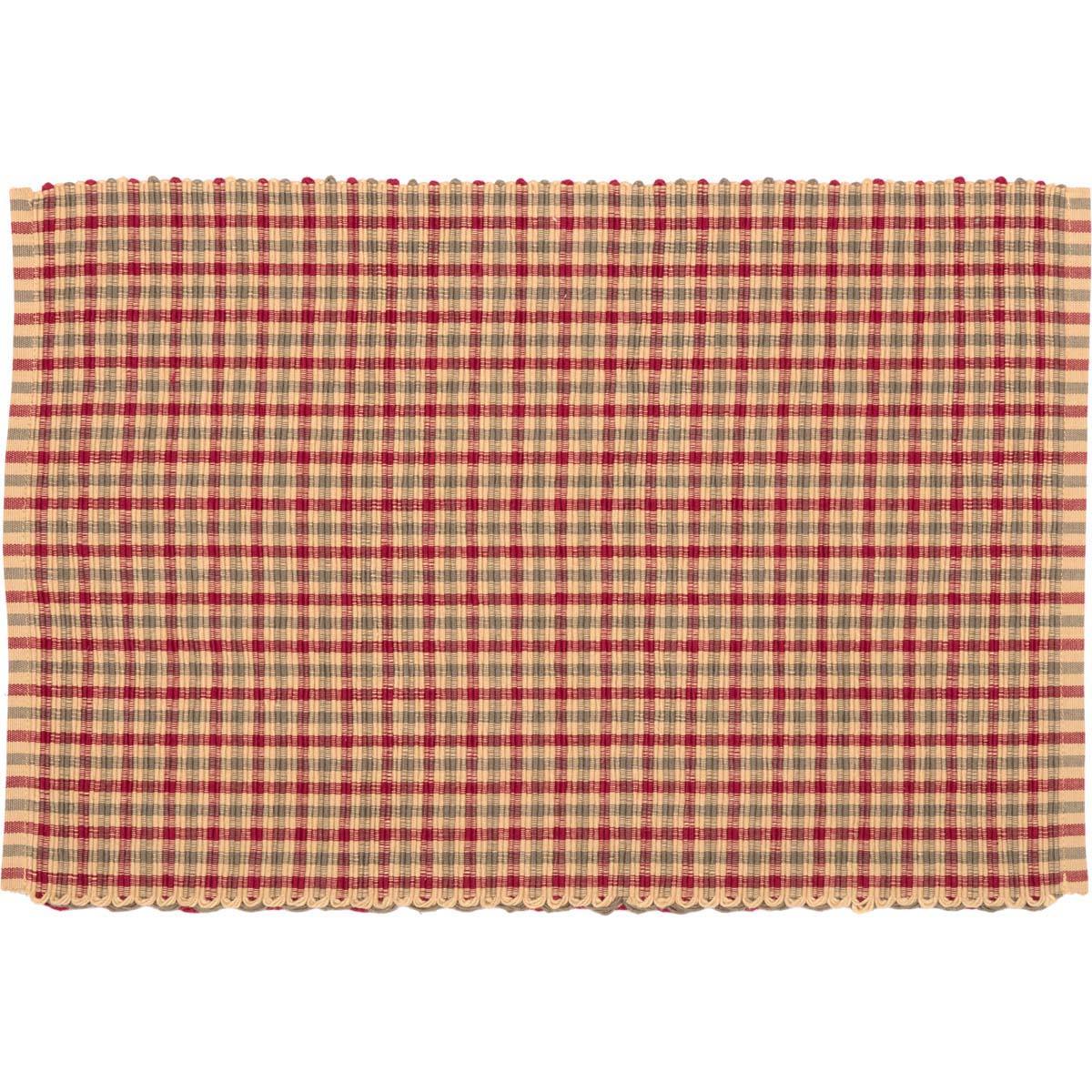 Jonathan Plaid Ribbed Placemat Set of 6 VHC Brands - The Fox Decor