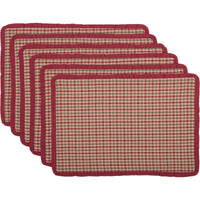 Thumbnail for Jonathan Plaid Ruffled Placemat Set of 6 12x18 VHC Brands