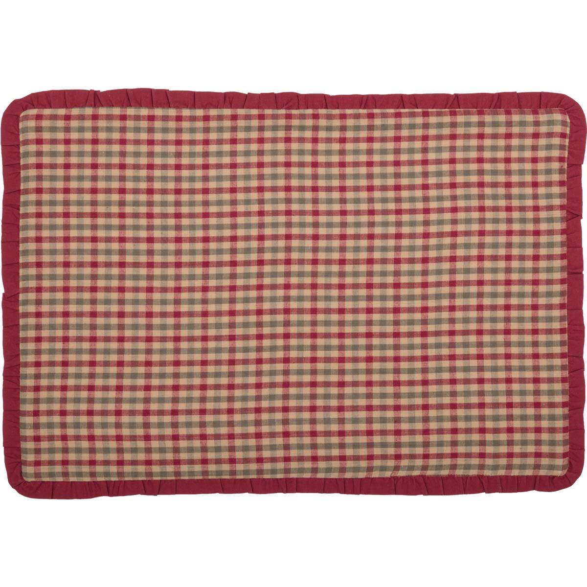 Jonathan Plaid Ruffled Placemat Set of 6 12x18 VHC Brands