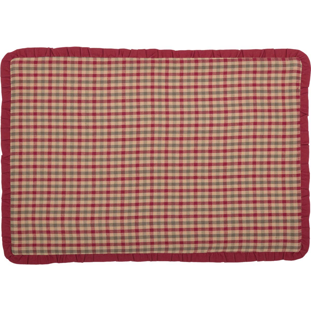 Jonathan Plaid Ruffled Placemat Set of 6 12x18 VHC Brands