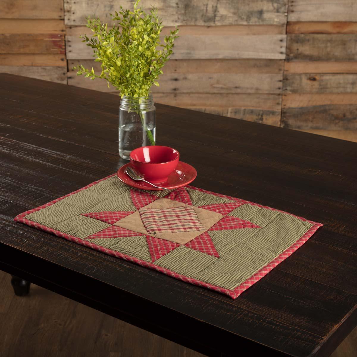 Dolly Star Quilted Placemat Set of 6 VHC Brands - The Fox Decor