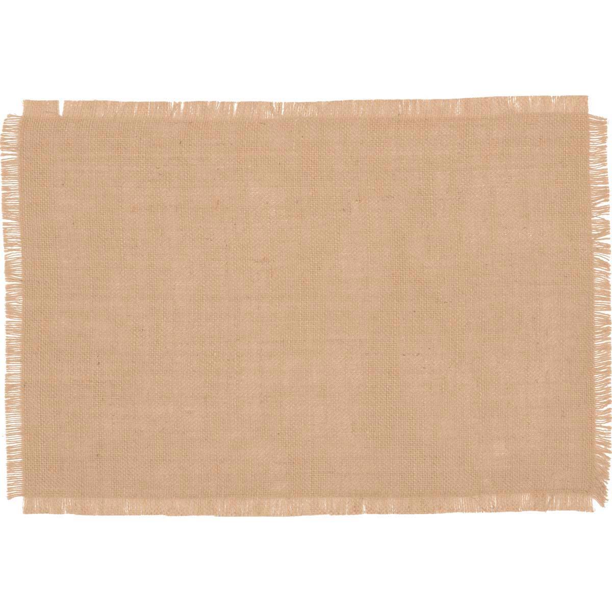Jute Burlap Natural Placemat Set of 6 12x18 VHC Brands - The Fox Decor
