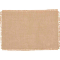 Thumbnail for Jute Burlap Natural Placemat Set of 6 12x18 VHC Brands