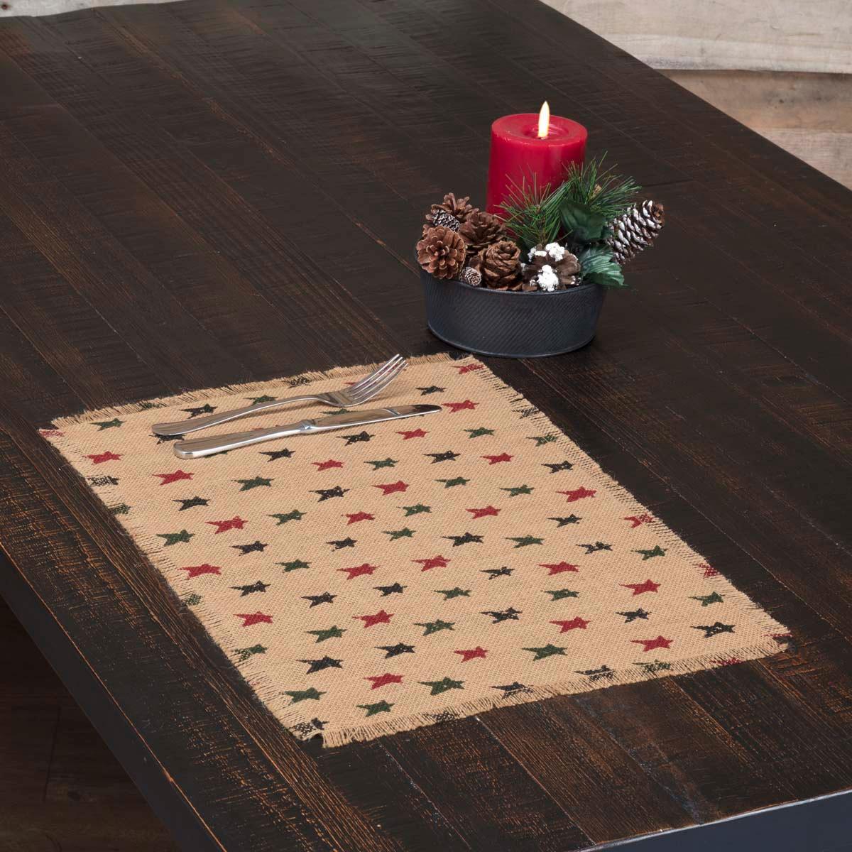 Primitive Star Jute Placemat Set of 6 12x18 VHC Brands - The Fox Decor