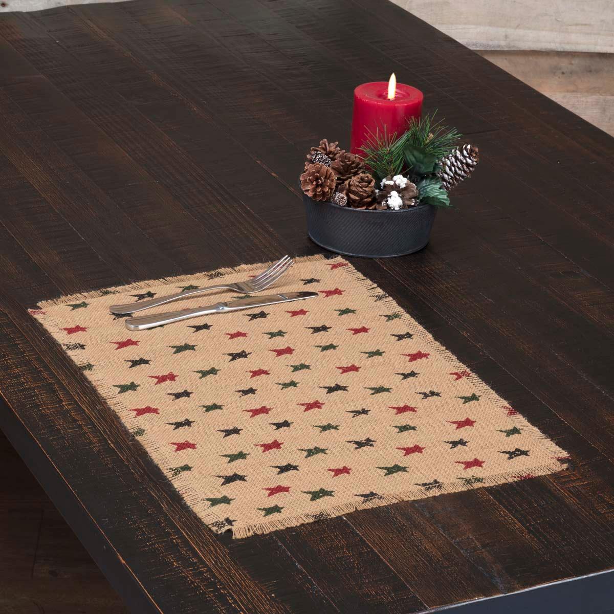 Primitive Star Jute Placemat Set of 6 12x18 VHC Brands