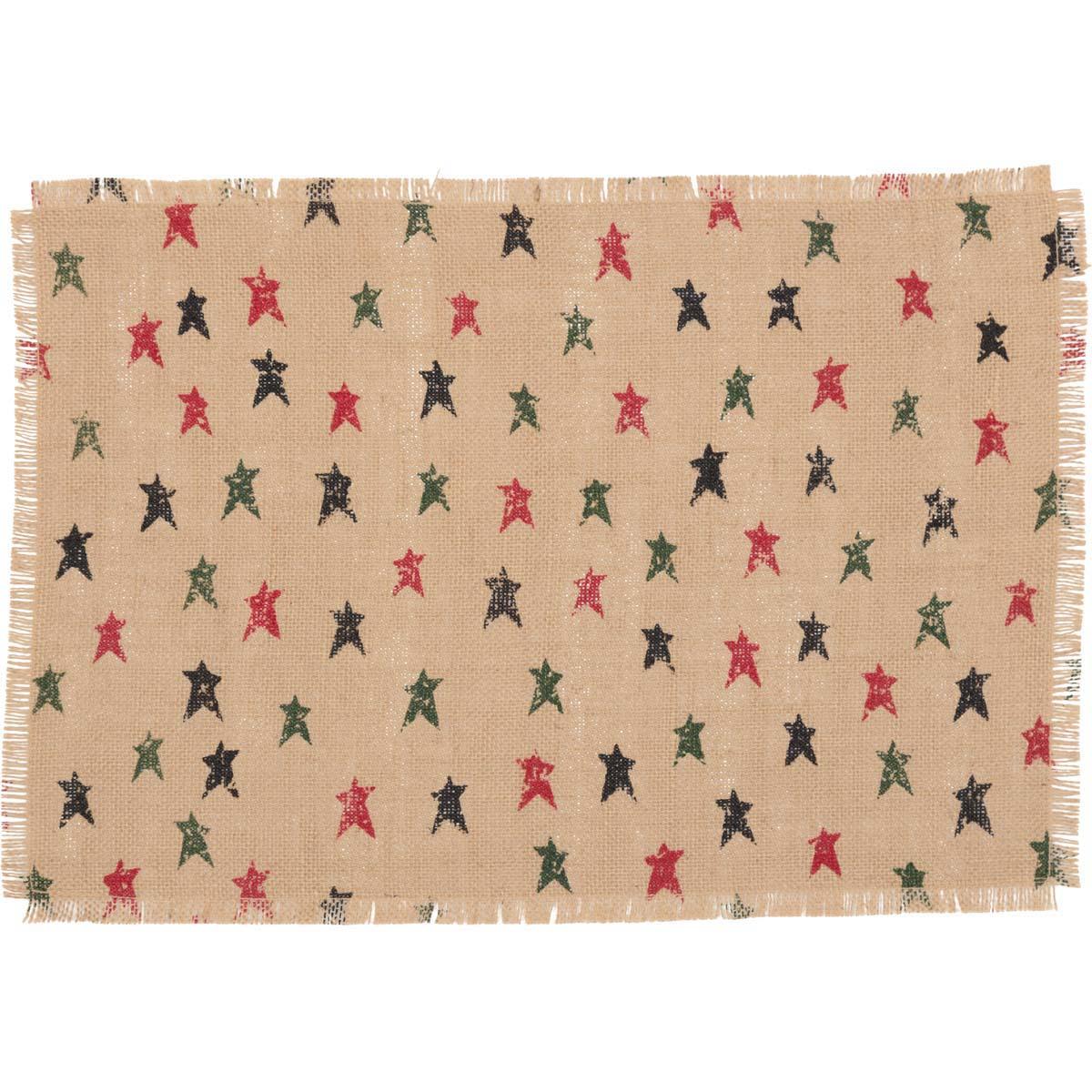 Primitive Star Jute Placemat Set of 6 12x18 VHC Brands - The Fox Decor