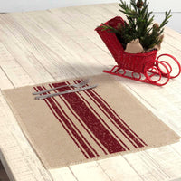 Thumbnail for Vintage Burlap Stripe Red Placemat Set of 6 VHC Brands - The Fox Decor