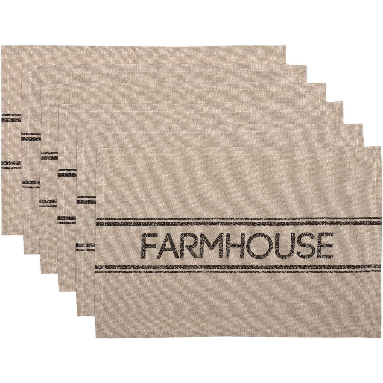 Sawyer Mill Charcoal Farmhouse Placemat Set of 6 VHC Brands - The Fox Decor