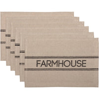 Thumbnail for Sawyer Mill Charcoal Farmhouse Placemat Set of 6 VHC Brands - The Fox Decor