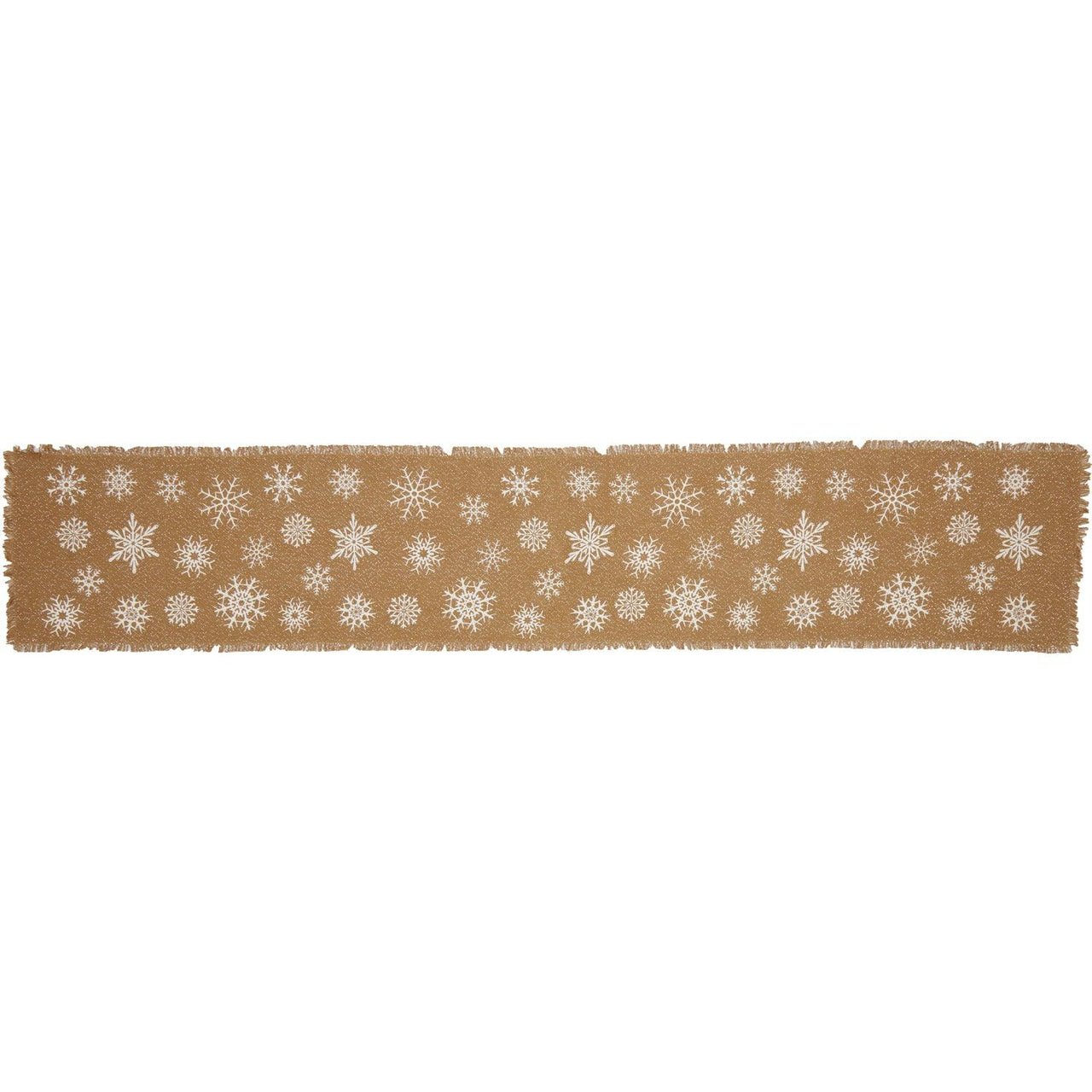 Snowflake Burlap Natural Runner 13x72 VHC Brands