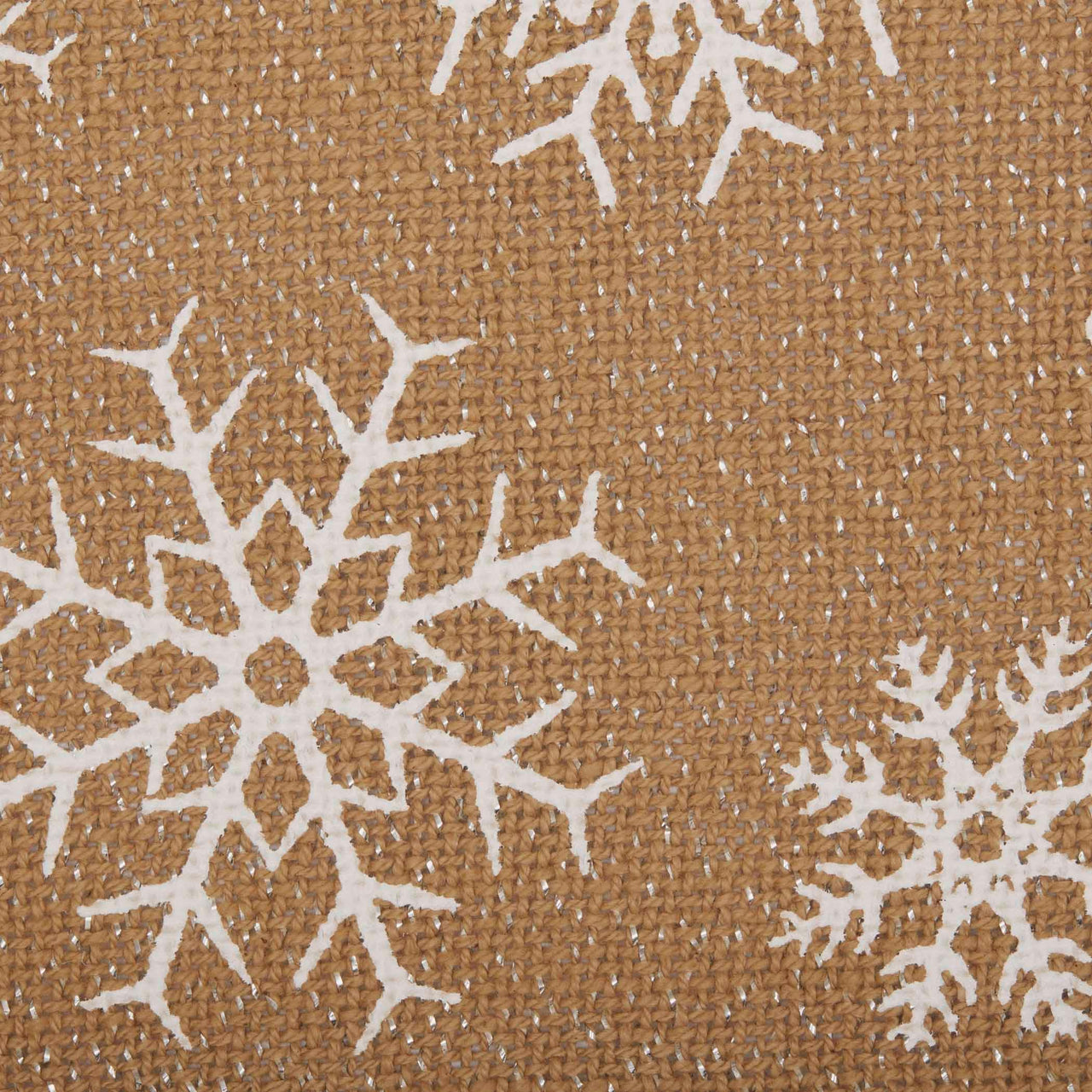 Snowflake Burlap Natural Runner 13x72 VHC Brands