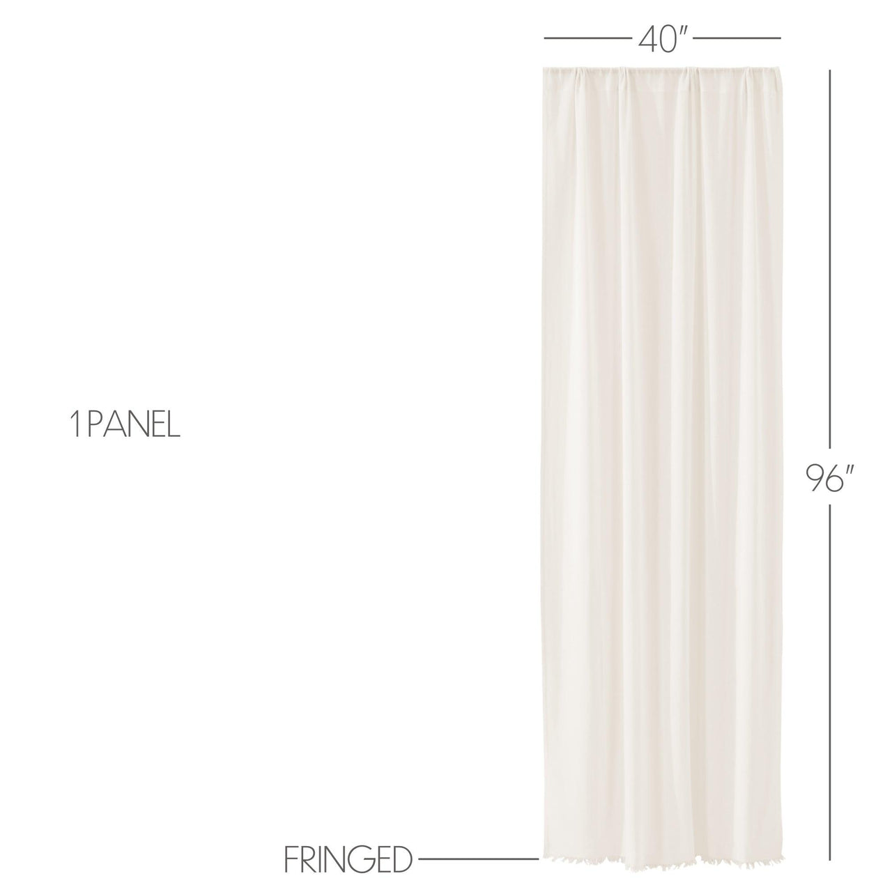 Tobacco Cloth Antique White Panel Curtain 96"x40" VHC Brands - The Fox Decor