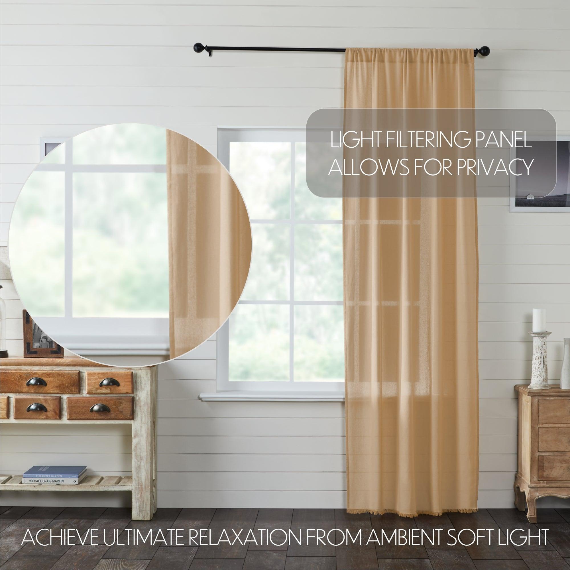 Tobacco Cloth Khaki Panel Curtain 96