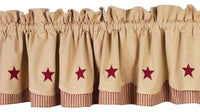 Thumbnail for Nutmeg Barn Red Nutmeg W/ Barn Red Star Fairfield Valance Lined VF030017 - The Fox Decor