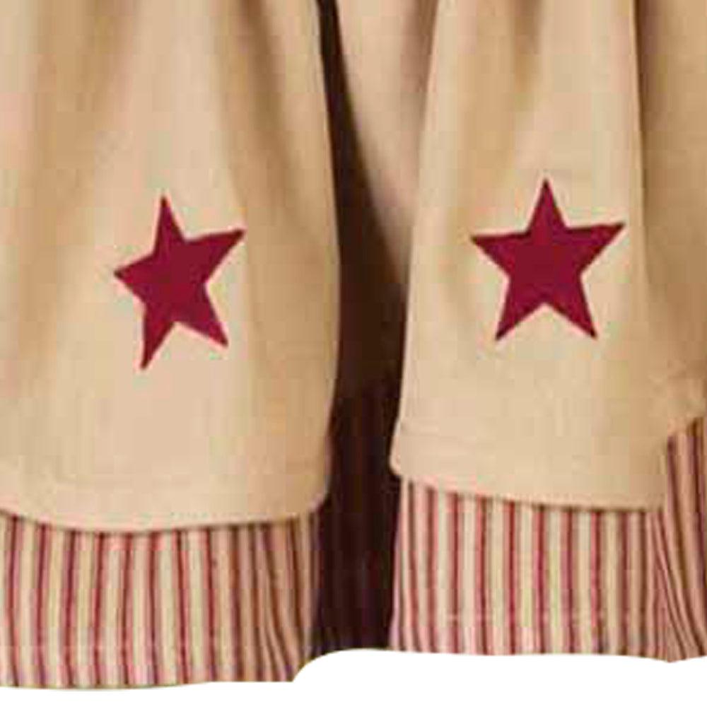 Nutmeg Barn Red Nutmeg W/ Barn Red Star Fairfield Valance Lined VF030017 - The Fox Decor