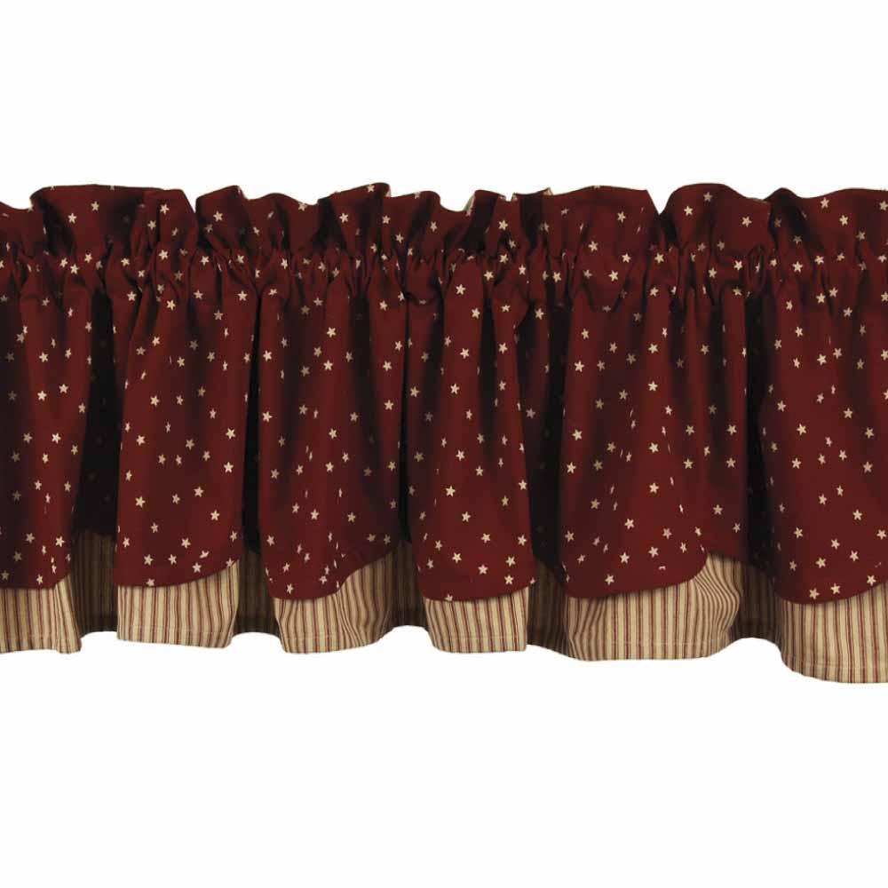 Barn Red Nutmeg Salem Star Barn Red Fairfield Valance Lined VF950017 - The Fox Decor